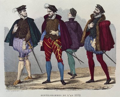 Gentlemen in the year 1572 by after Chevignard